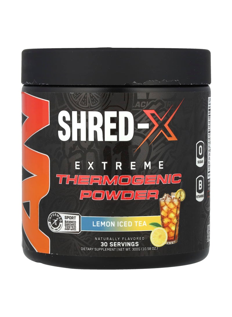 Shred-X, Extreme Thermogenic Powder, Lemon Iced Tea, 10.58 oz (300 g)